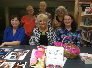 S.E., Kaz and Michelle with some of the Hunter Romance Writers. Thank you Sandie James I(back right) for the photo.  
